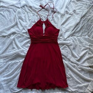 London Times Y2K Halter Neck Backless Formal Dress